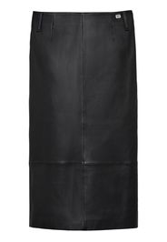 Marc Jacobs Gonna midi con inserti in pelle - Nero