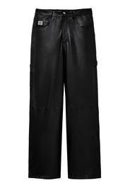 Marc Jacobs Pantaloni a gamba ampia in pelle - Nero
