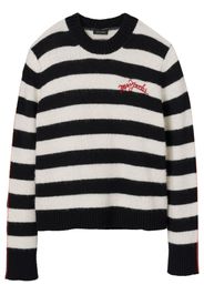 Marc Jacobs logo-embroidered striped jumper - Nero
