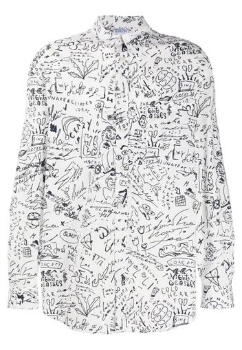 ALL OVER SKETCHES SHIRT WHITE BLACK