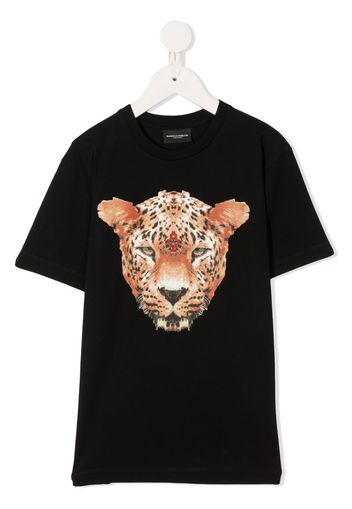 leopard head-print cotton T-shirt