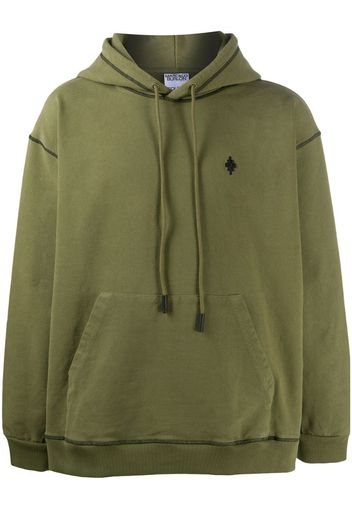 embroidered cross logo hoodie