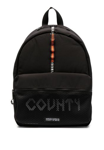 Marcelo Burlon County of Milan COUNTY TAPE MESH BACKPACK BLACK ORANGE - Nero