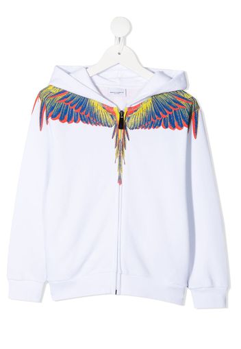 Marcelo Burlon County Of Milan Kids logo-print zipped hoodie - Bianco