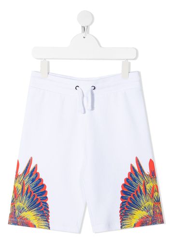 Marcelo Burlon County Of Milan Kids Shorts sportivi con stampa Wings - Bianco