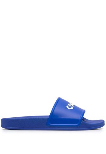 Marcelo Burlon County of Milan logo-print slides - Blu