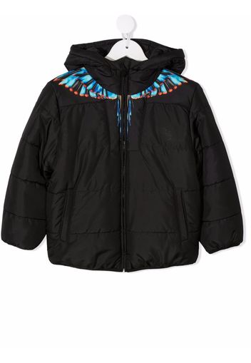 Marcelo Burlon County Of Milan Kids BLUE GRIZZLY WINGS NY PUFFER BLACK LIGH - Nero