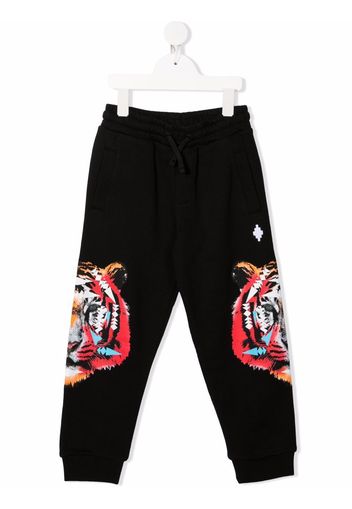 Marcelo Burlon County Of Milan Kids CROSS TIGER JOGGING PANT BLACK CORAL RED - Nero