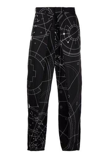 Marcelo Burlon County of Milan ALL OVER ASTRAL PLEATED CHINO BLACK WHIT - Nero