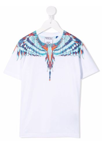 Marcelo Burlon County Of Milan Kids wings-print T-shirt - Bianco