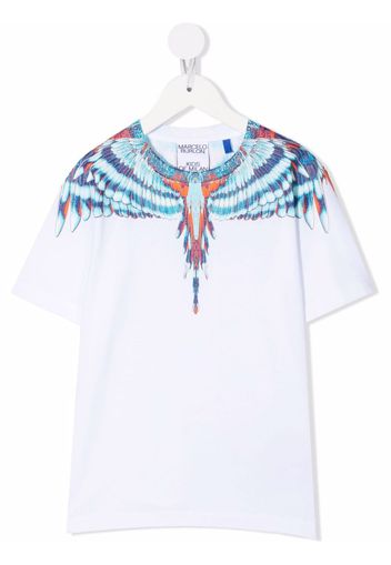 Marcelo Burlon County Of Milan Kids Wings-print cotton T-shirt - Bianco