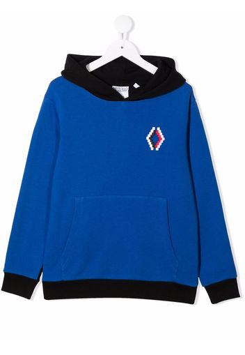 Marcelo Burlon County Of Milan Kids two-tone logo-embroidered hoodie - Blu