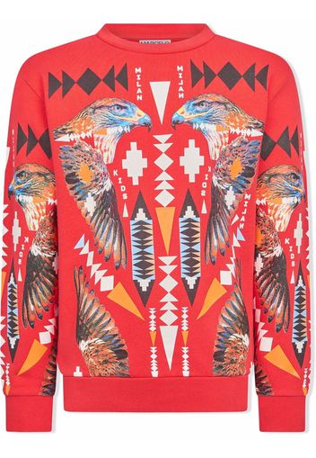 Marcelo Burlon County Of Milan Kids Hawk Cross crew-neck sweatshirt - Rosso