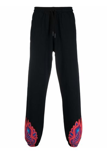 Marcelo Burlon County of Milan CURVES WINGS RELAX SWEATPANTS BLACK RED - Nero