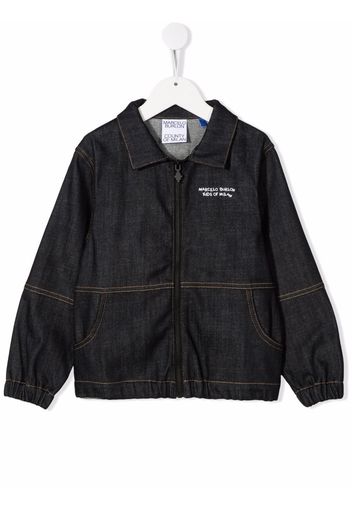 Marcelo Burlon County Of Milan Kids BASIC LOGO DENIM DOUBLE JACKE NAVY BLUE