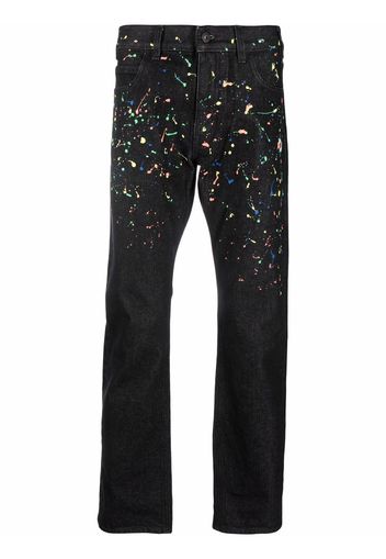 Marcelo Burlon County of Milan paint-splatter straight-leg jeans - Nero