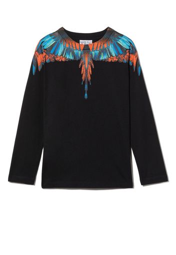 Marcelo Burlon County Of Milan Kids Wings print long-sleeve T-shirt - Nero