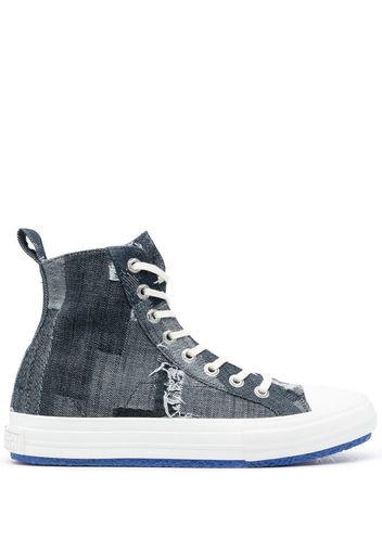 Marcelo Burlon County of Milan patchwork denim high-top sneakers - Blu