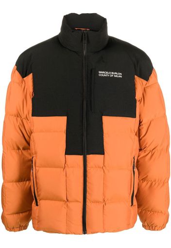 Marcelo Burlon County of Milan padded zip-up jacket - Arancione