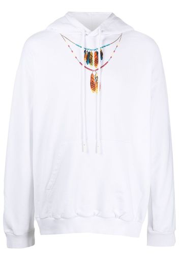 Marcelo Burlon County of Milan Feathers Necklace cotton hoodie - Bianco