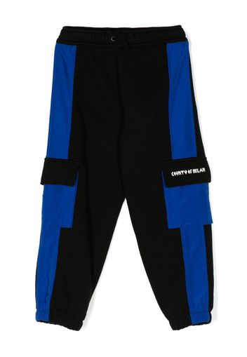 Marcelo Burlon County Of Milan Kids Pixel Logo-print panelled track pants - Nero