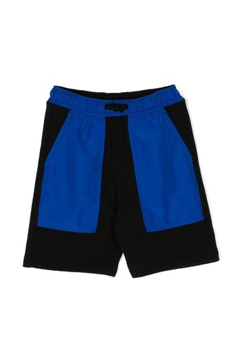 Marcelo Burlon County Of Milan Kids Pixel Logo-print panelled drawstring shorts - Nero