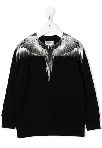 Marcelo Burlon County Of Milan Kids Wings-print cotton sweatshirt - Nero