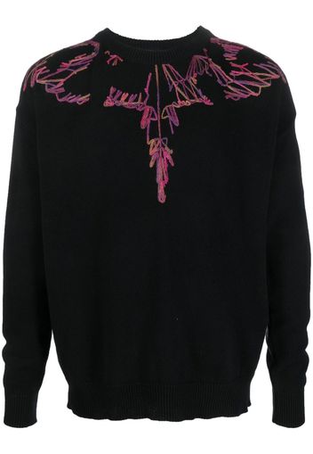 Marcelo Burlon County of Milan Wings intarsia-knit crew-neck jumper - Nero