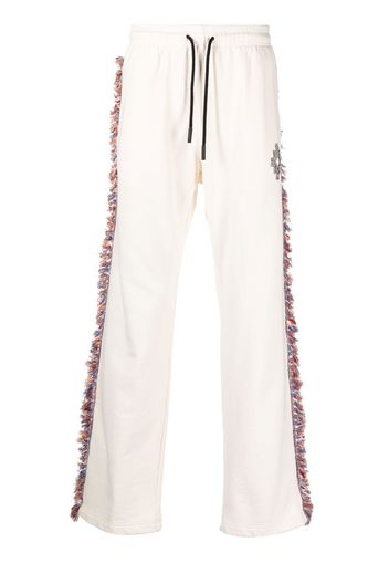 Marcelo Burlon County of Milan fringe-detailing jersey track-pant - Toni neutri