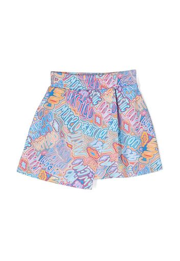 Marcelo Burlon County Of Milan Kids all-over logo print skirt - Blu