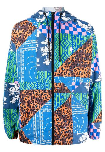 Marcelo Burlon County of Milan patchwork-print windbreaker jacket - Blu