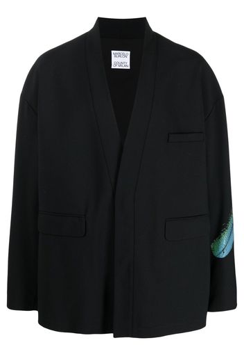 Marcelo Burlon County of Milan feather-print kimono-inspired blazer - Nero