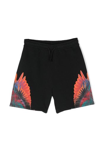 Marcelo Burlon County Of Milan Kids Shorts con stampa - Nero