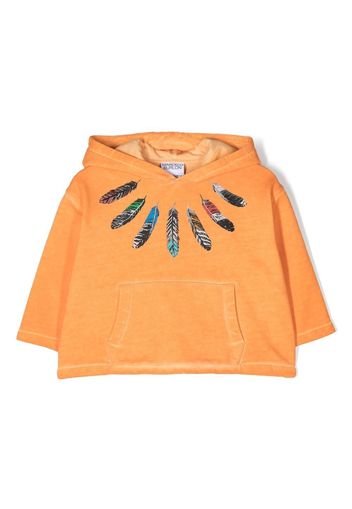 Marcelo Burlon County Of Milan Kids feather-motif hoodie - Arancione