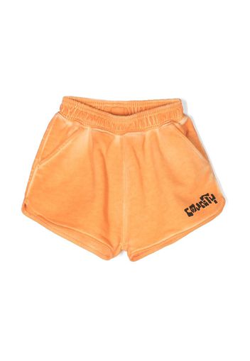 Marcelo Burlon County Of Milan Kids slogan-print cotton shorts - Arancione