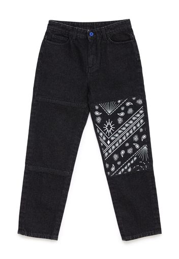 Marcelo Burlon County Of Milan Kids Jeans dritti con inserti bandana - Blu