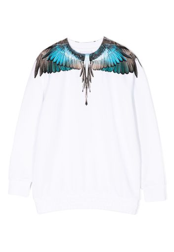 Marcelo Burlon County Of Milan Kids Felpa con stampa ali - Bianco