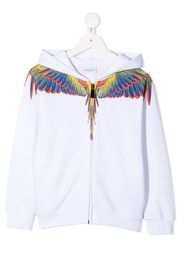 Marcelo Burlon County Of Milan Kids logo-print zipped hoodie - Bianco