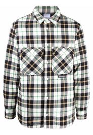 Marcelo Burlon County of Milan LOGO COTT CHECK PAD OVERSHIRT ECRU BLACK - Toni neutri