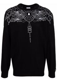 Marcelo Burlon County of Milan ASTRAL WINGS KNIT SLIM CREW BLACK WHITE - Nero