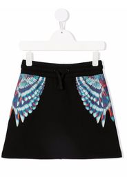 Marcelo Burlon County Of Milan Kids Wings-print straight-leg miniskirt - 1049 BLACK BLUE