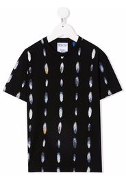 Marcelo Burlon County Of Milan Kids feather-print cotton T-Shirt - Nero