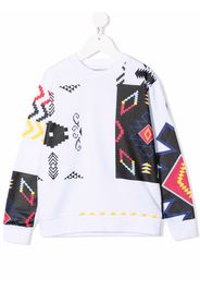 Marcelo Burlon County Of Milan Kids patchwork cotton sweatshirt - Bianco