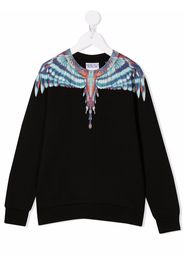 Marcelo Burlon County Of Milan Kids Wings-print cotton sweatshirt - Nero