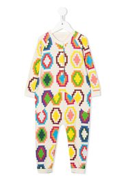 Marcelo Burlon County Of Milan Kids NB1_AOP MULTIC CROSS JUMPSUIT MULTICOLOR - Bianco