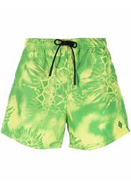 Marcelo Burlon County of Milan KALEIDOSCOPE WINGS SWIM SHORT GREEN LIME - Verde