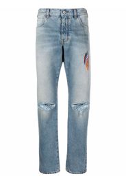 Marcelo Burlon County of Milan FEATHERS VINTAGE STRAIGHT LEG BLUE ORANG