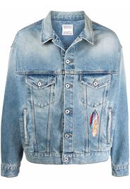 Marcelo Burlon County of Milan embroidered feathers denim jacket - Blu