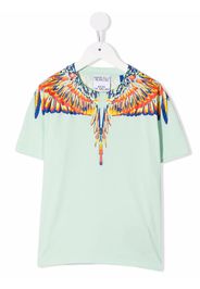 Marcelo Burlon County Of Milan Kids Wings-print short-sleeve T-shirt - Verde