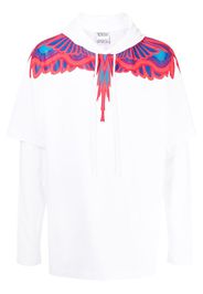 Marcelo Burlon County of Milan feather-print layered hoodie - Bianco